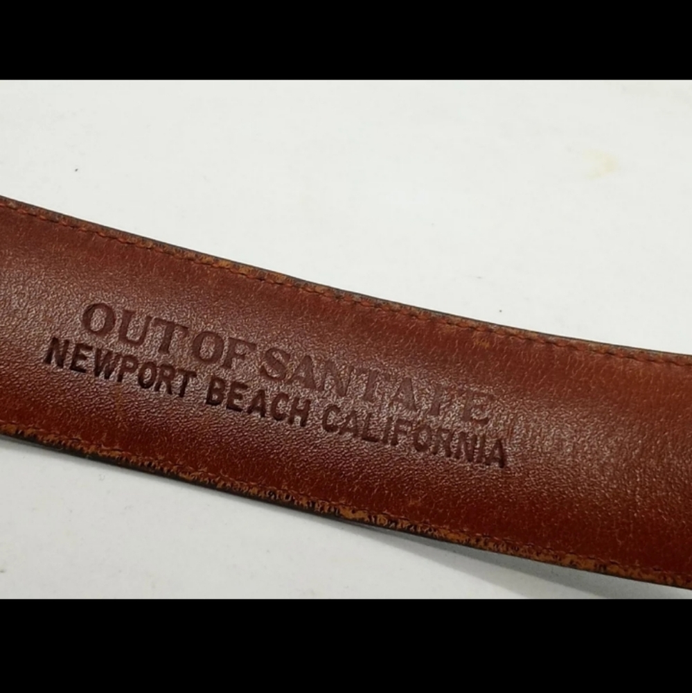 Out of Sante Fe Genuine Alligator Belt Cress Sterling Silver Buckle Vintage USA - Picture 7 of 16